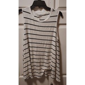Acemi Black & White Striped Sleeveless Tunic Medium